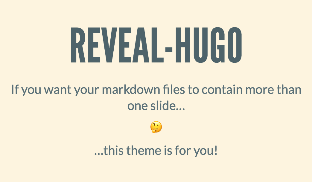 screenshot of reveal-hugo